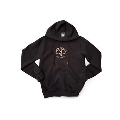 HOODIE NEW WAVE CIRCULAR LOGO - BLACK