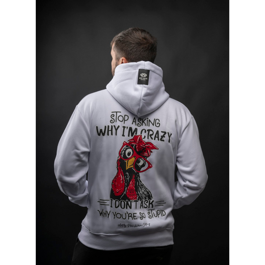 HOODIE NEW WAVE CRAZY CHICKEN - ΛΕΥΚΟ