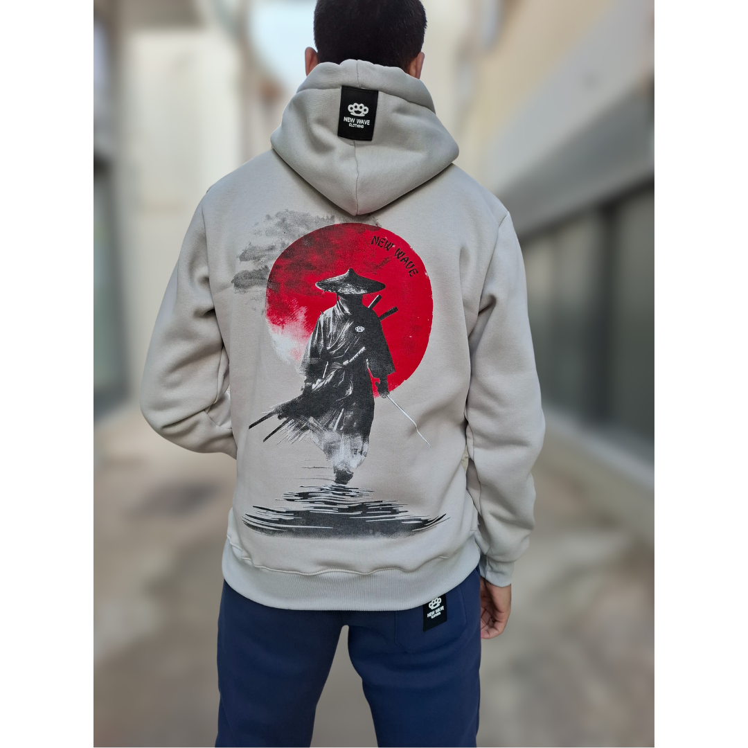 HOODIE NEW WAVE SAMURAI - ΓΚΡΙ