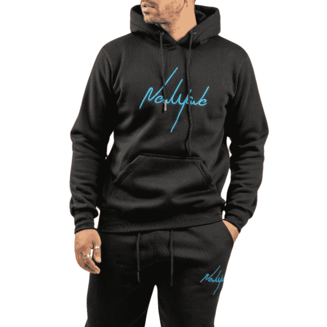 HOODIE NEW WAVE SIGNATURE LOGO - BLACK