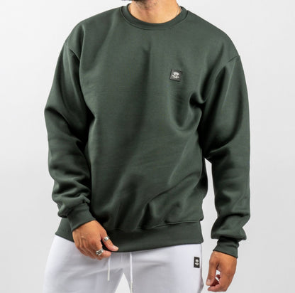 SWEATSHIRT NEW WAVE GANGSTER LOGO - OLIVE GREEN