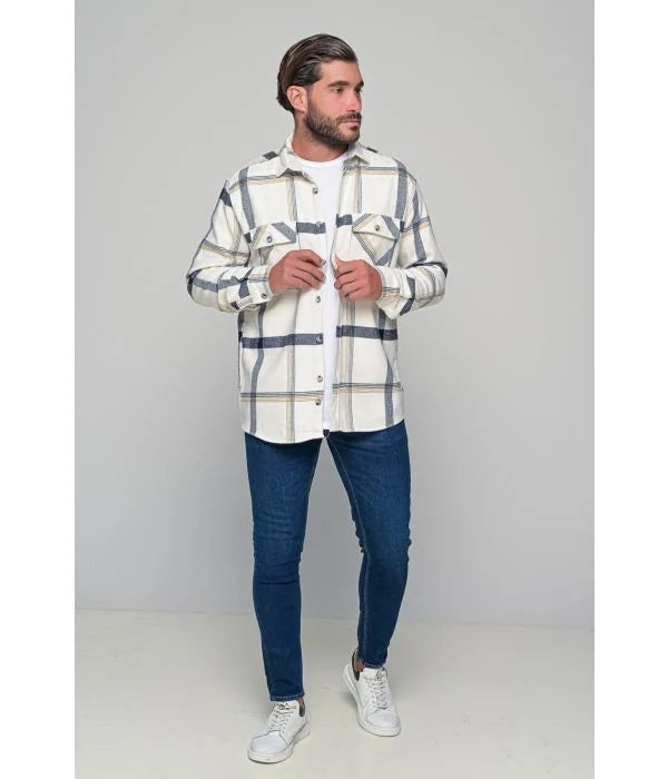 ΠΟΥΚΑΜΙΣΟ OVERSHIRT BEN TAILOR FLANNEL BUTTER - ΕΚΡΟΥ