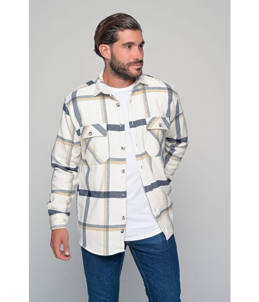 ΠΟΥΚΑΜΙΣΟ OVERSHIRT BEN TAILOR FLANNEL BUTTER - ΕΚΡΟΥ